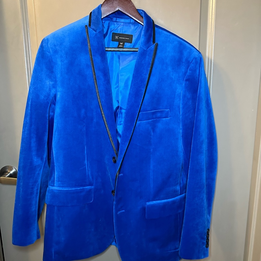 INC Men’s Blue Suede Jacket